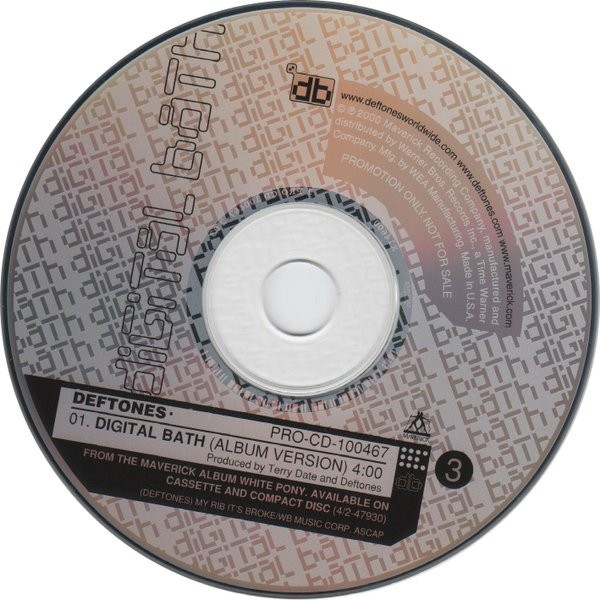 Deftones– Digital Bath Rare Radio Promo CD Single – PRO-CD-100467 Maverick Mint