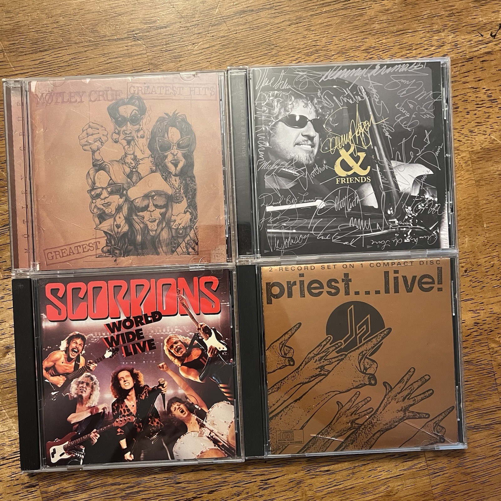 Lot of 4 Music CD Albums – Motley Crue, Scorpions, Judas Priest, Sammy Hagar