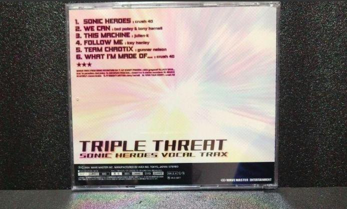 TRIPLE THREAT SONIC HEROES VOCAL TRAX Game Soundtrack CD Wave Master Sega Japan