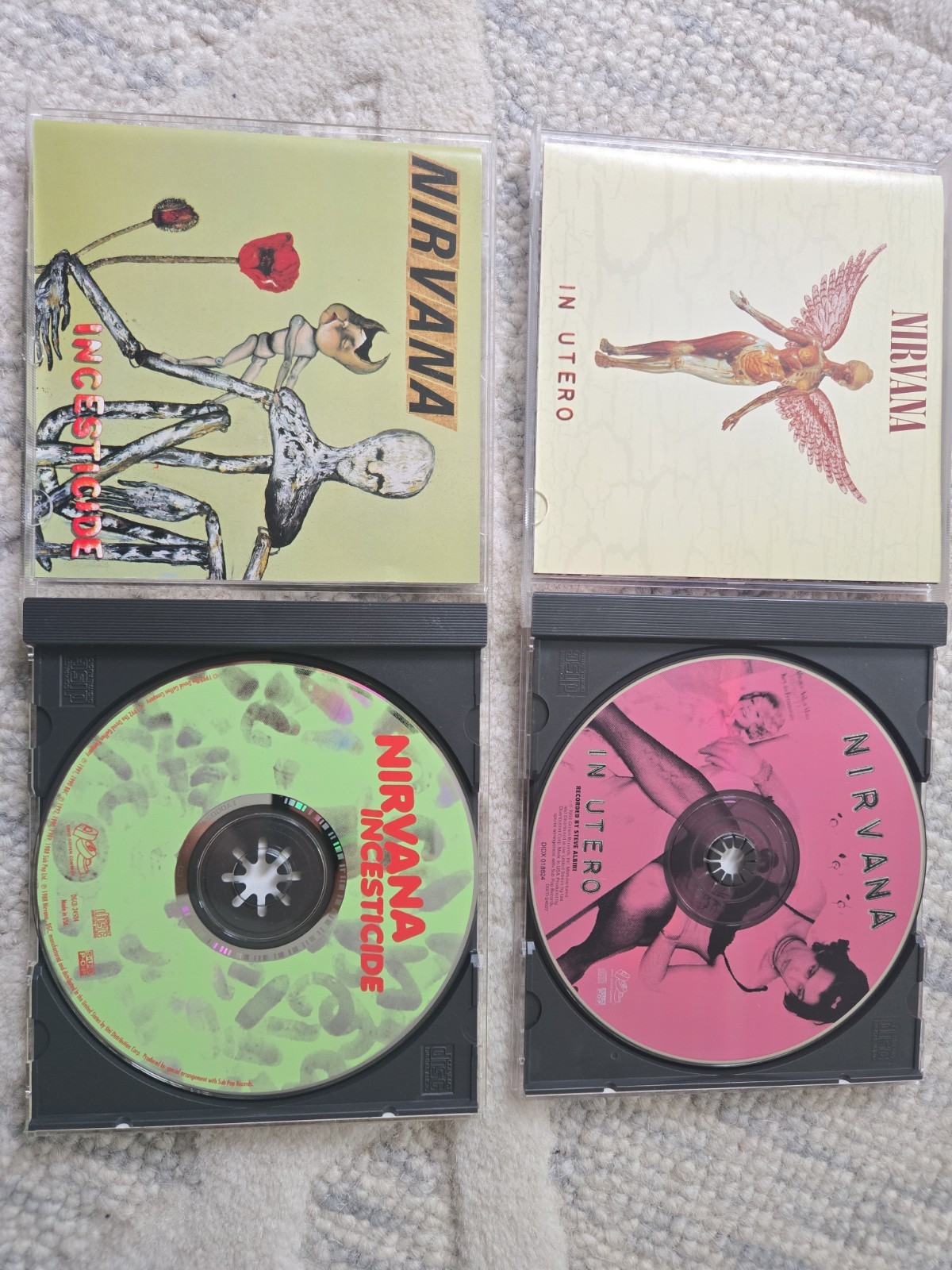 Nirvana CD Lot In Utero & Incesticide Vintage 90s Grunge Rock Music Albums