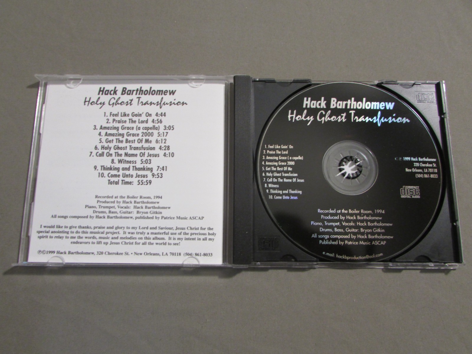 Hack Bartholomew Holy Ghost Transfusion 1999 CD Funk Soul Gospel Jazz NM OOP