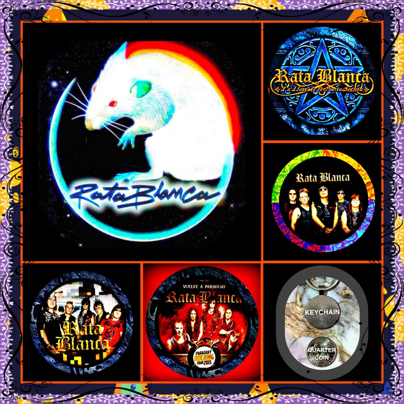 RATA BLANCA ARGENTINE HEAVY METAL 🎸 FIVE HEAVY METAL KEYCHAINS
