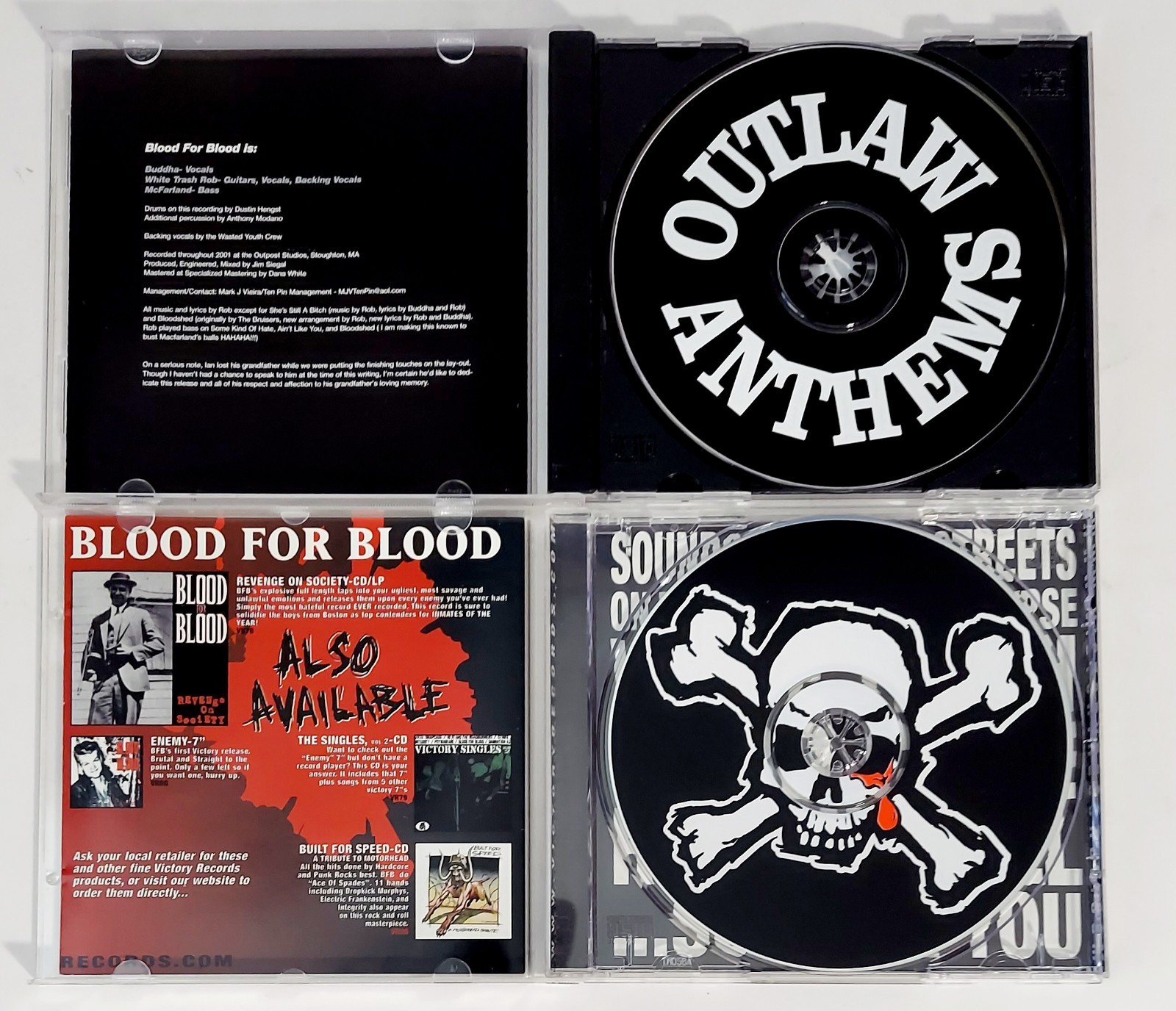 Blood for Blood CD Lot, Outlaw Anthems Revenge Society Serenity, Exile, Spit