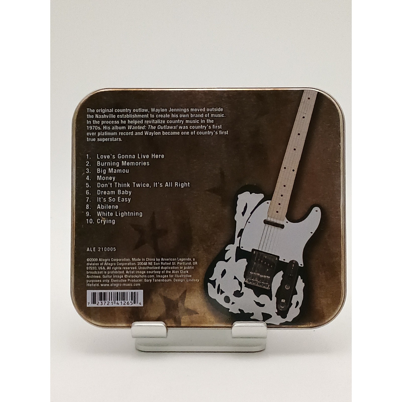 Waylon Jennings Country Outlaw Legends 2009 Allegro ALE 210005 CD Metal Tin