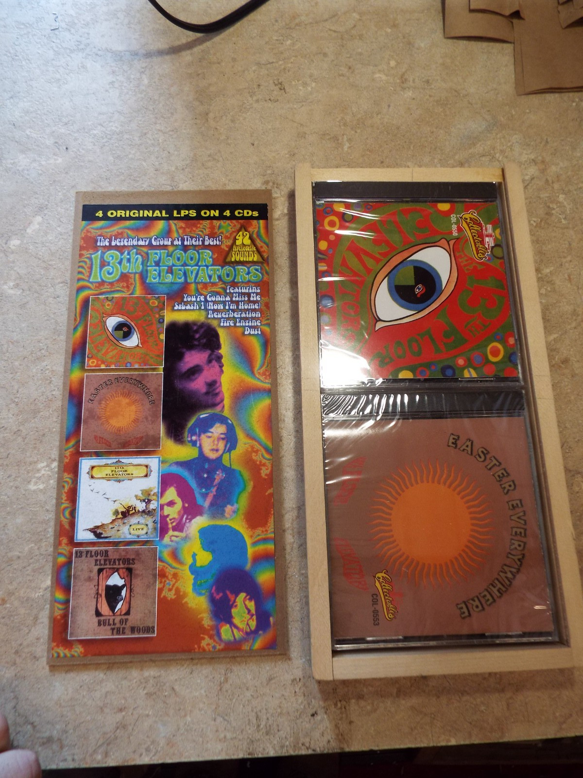 13th floor elevators cd box set in wooden box psych vintage 4 sealed cds rock