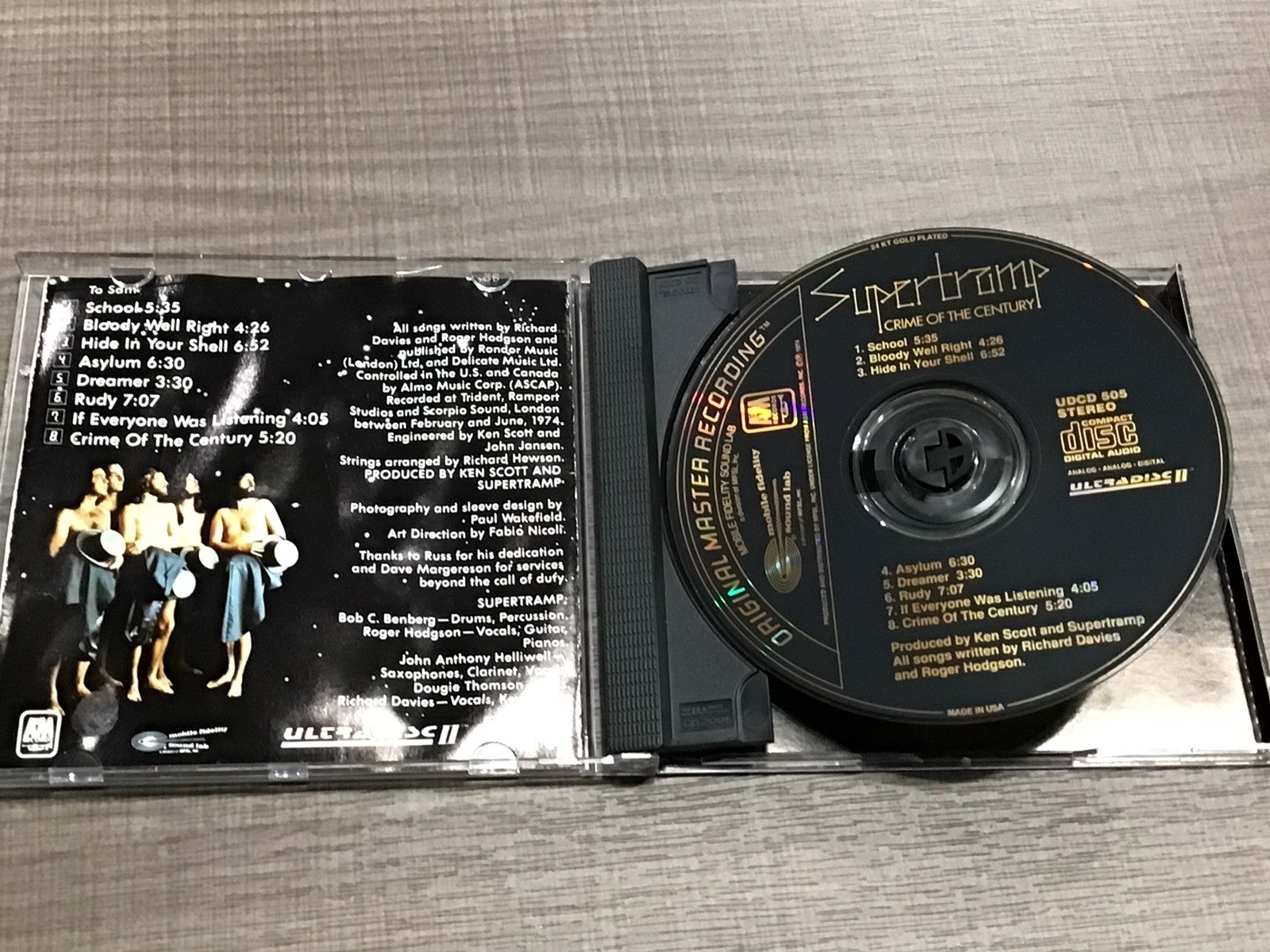 Supertramp Crime Of The Century Gold Disc CD Original Master Recording UDCD505