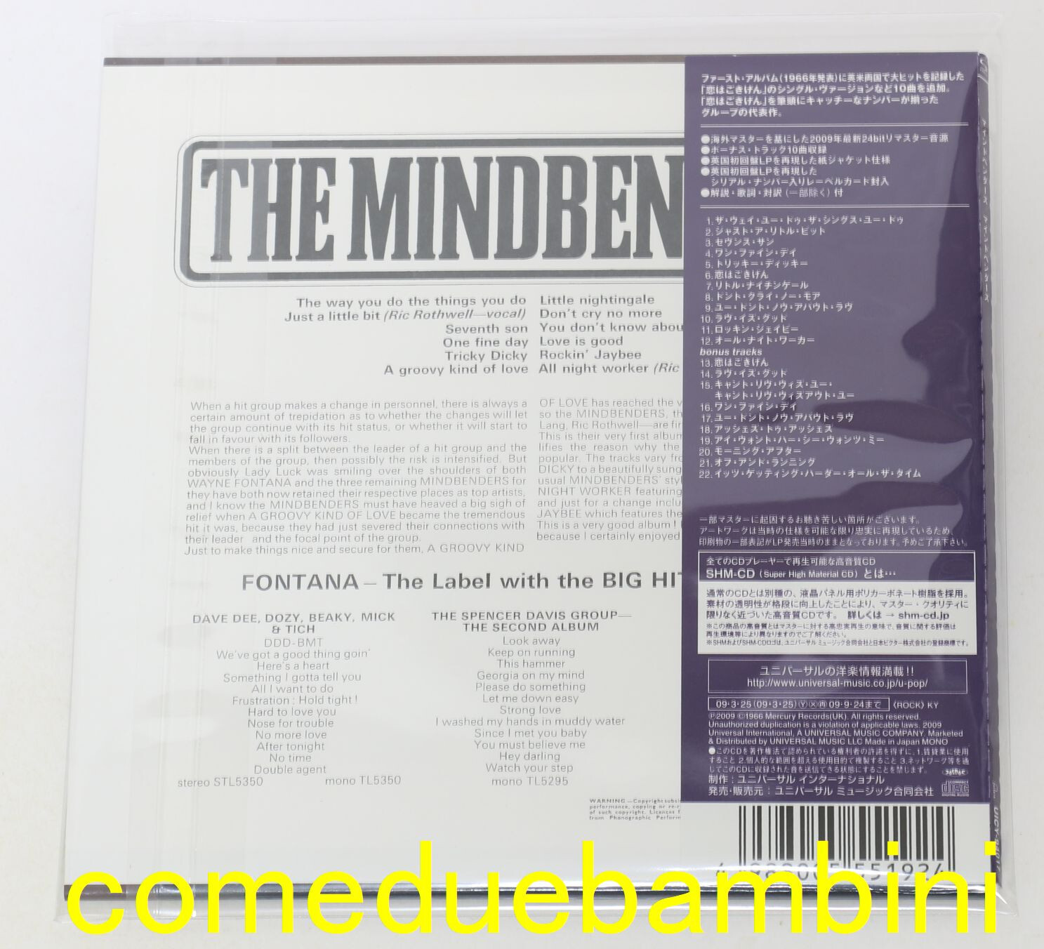 THE MINDBENDERS / JAPAN Mini LP SHM-CD x 2 titles Set!! UICY-94017, 94018 – 10cc