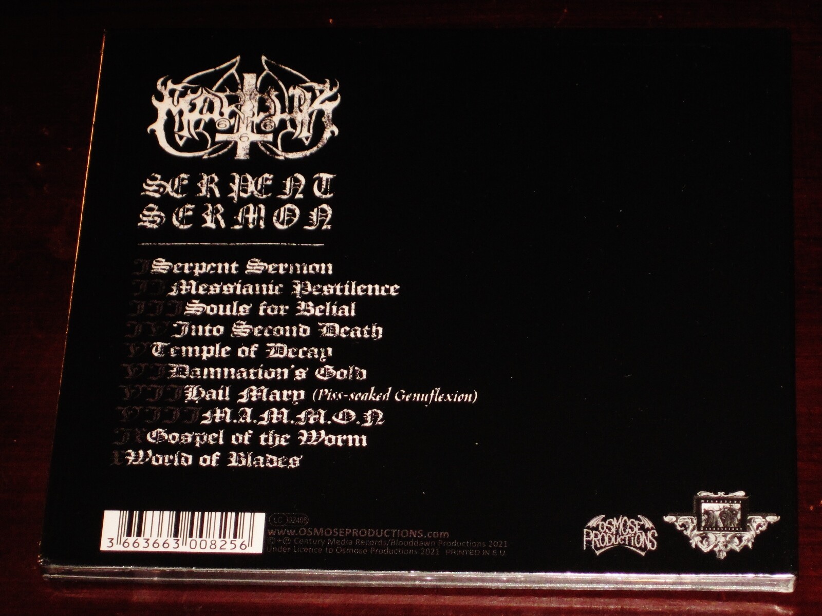 Marduk: Serpent Sermon CD 2021 Reissue Osmose EU BLOOD055 / OPCD405 Digipak NEW