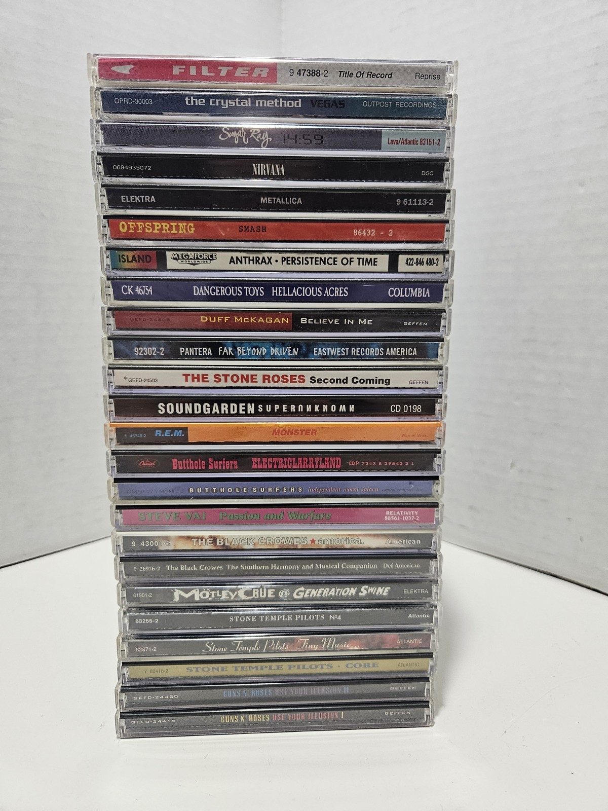 (24) 90’s Rock/Alternative/Grunge Cd’s Nirvana/STP/Motley Crew/Pantera/Anthrax..