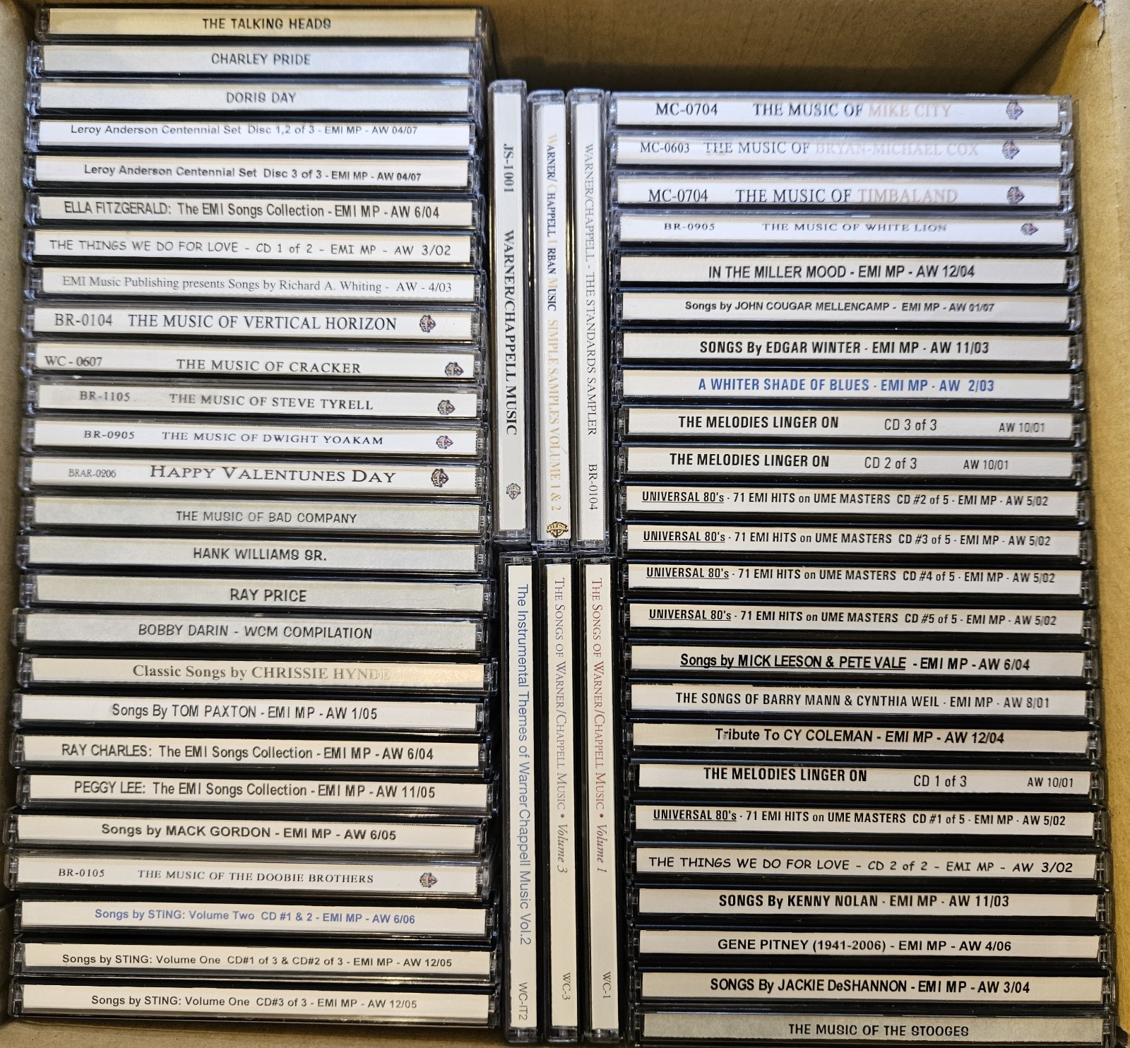 Warner Bros EMI PROMO Licensing CD-R PRIVATE PRESS ROCK SOUL FUNK Lot Of 56 VG+