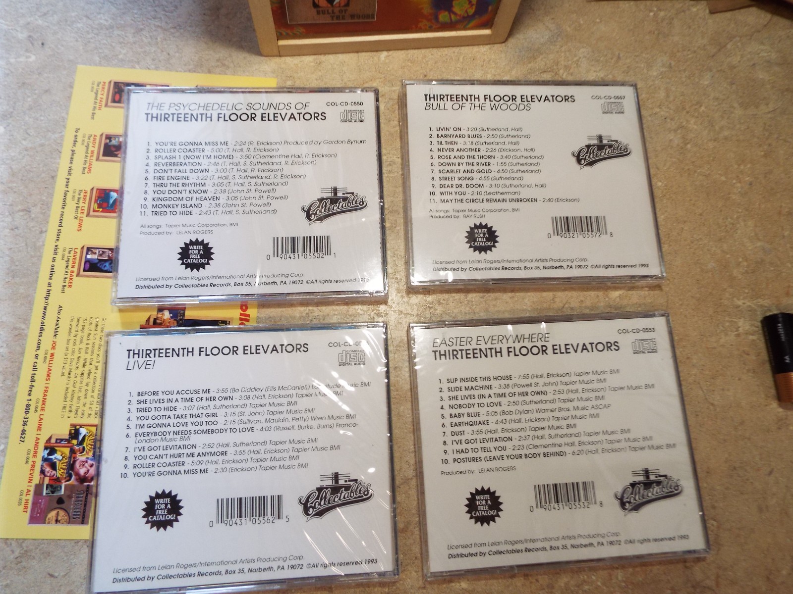 13th floor elevators cd box set in wooden box psych vintage 4 sealed cds rock