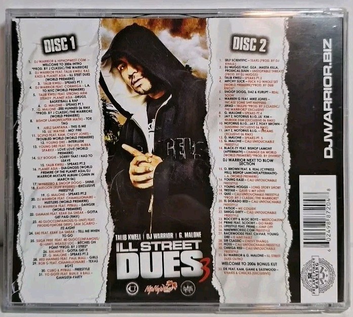 Talib Kweli DJ Warrior Glasses Malone Ill Street Dues 3 CD Special Edition Rare