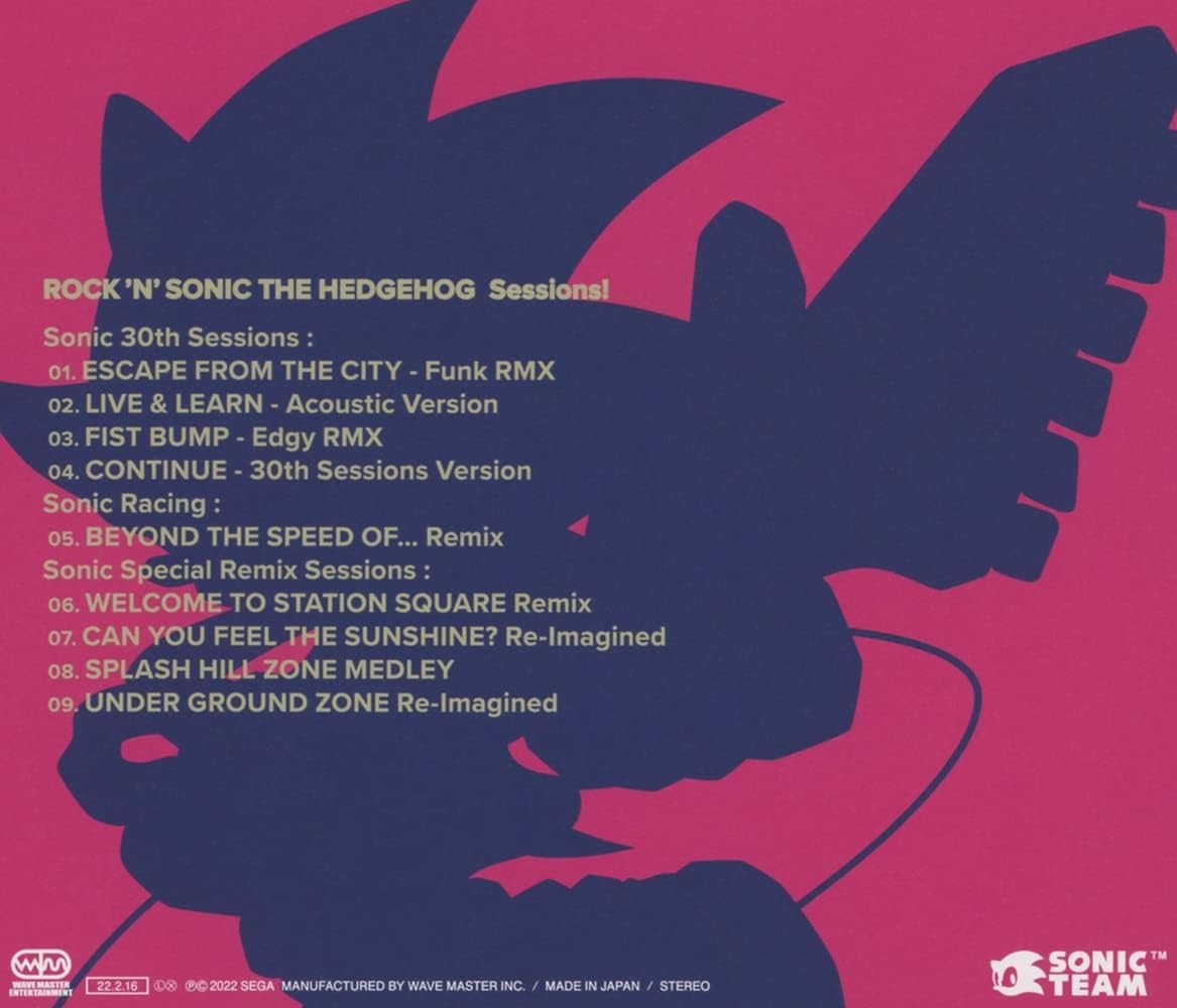 SONIC THE HEDGEHOG ROCK ‘N’ SONIC THE HEDGEHOG Sessions! CD Game Music OST