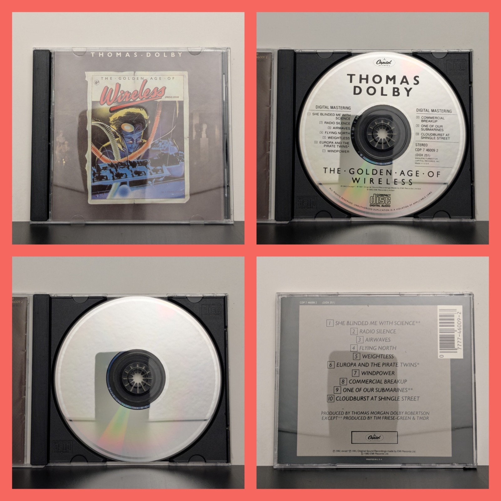 Thomas Dolby The Golden Age Of Wireless 1983 US CD EMI Capitol CDP 7 46009 2