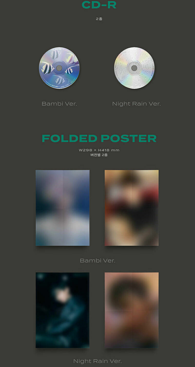 EXO BAEKHYUN BAMBI 3rd Mini Album PHOTO BOOK BAMBI CD+Book+3 Card+F.Poster+etc
