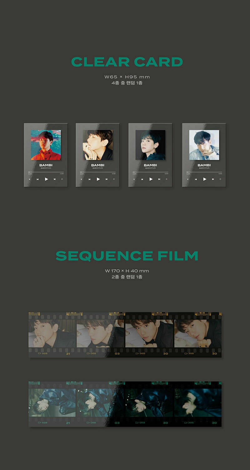 EXO BAEKHYUN BAMBI 3rd Mini Album PHOTO BOOK BAMBI CD+Book+3 Card+F.Poster+etc