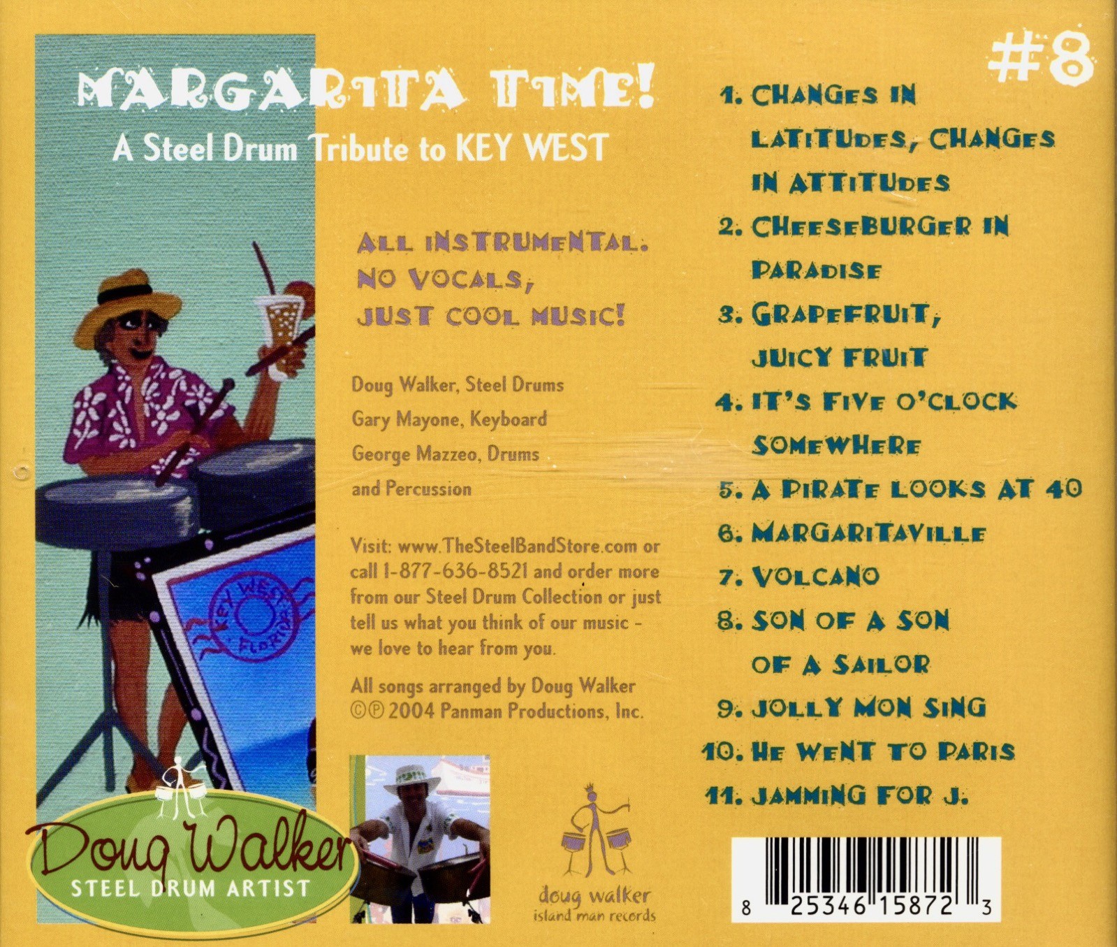 DOUG WALKER – MARGARITA TIME #8 (Steel Drum Tribute to Key West) – 2004 CD
