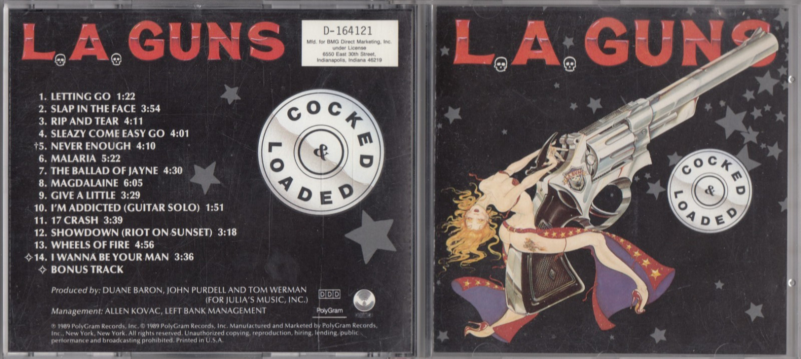 L.A. Guns – Cocked & Loaded (CD, 1989) METAL ROCK