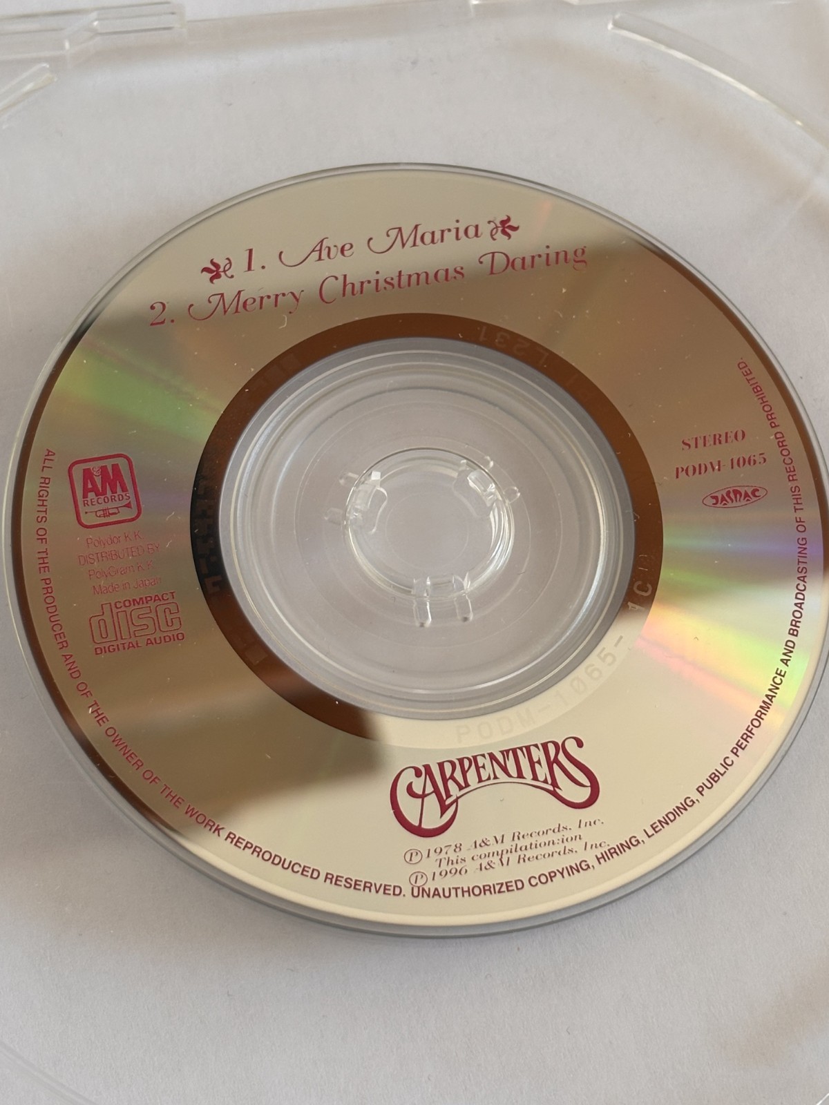 Carpenters Japanese AVE MARIA CD Single Obi included