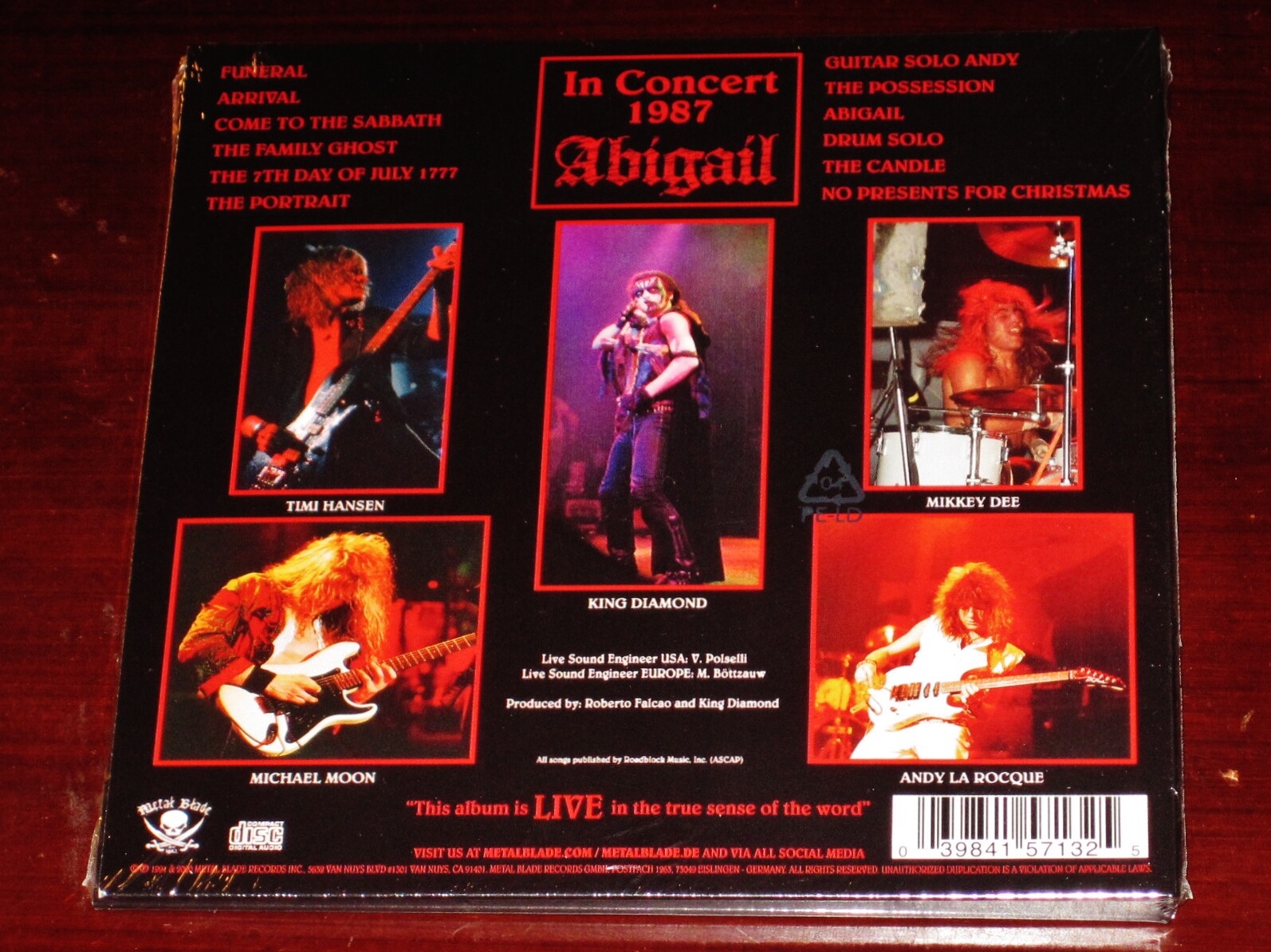 King Diamond: In Concert 1987 – Abigail CD 2020 Metal Blade Gatefold Sleeve NEW