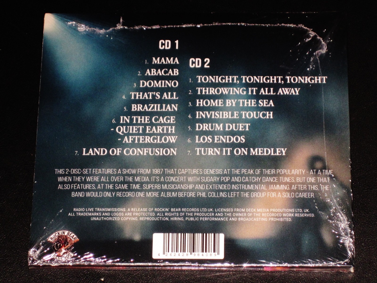 Genesis: Live On Air 1987 2 CD Set 2025 Rockin’ Bear Records UK Digisleeve NEW