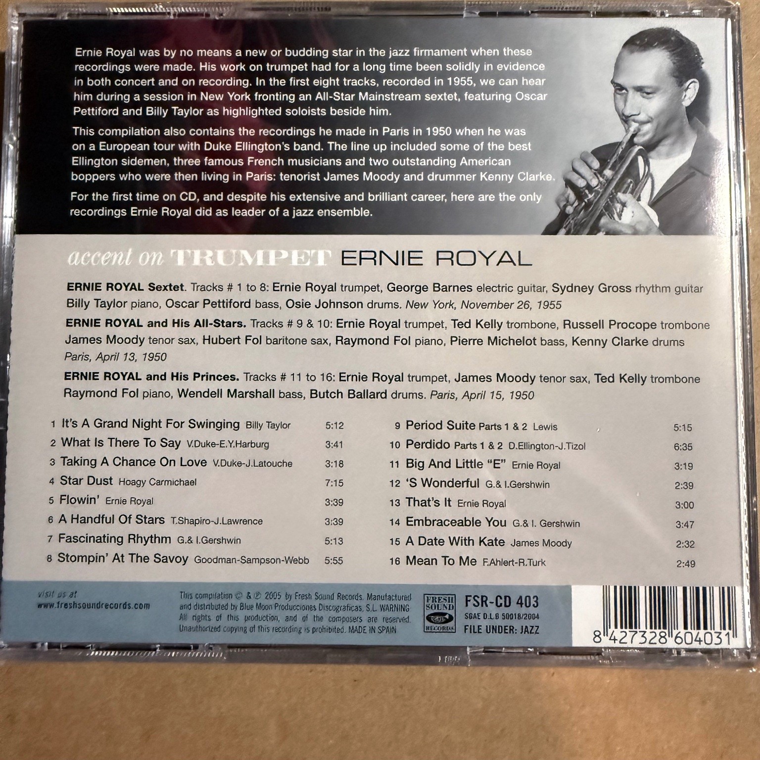 Ernie Royal – Accent On Trumpet CD 2005 Jazz Fresh Sound Records