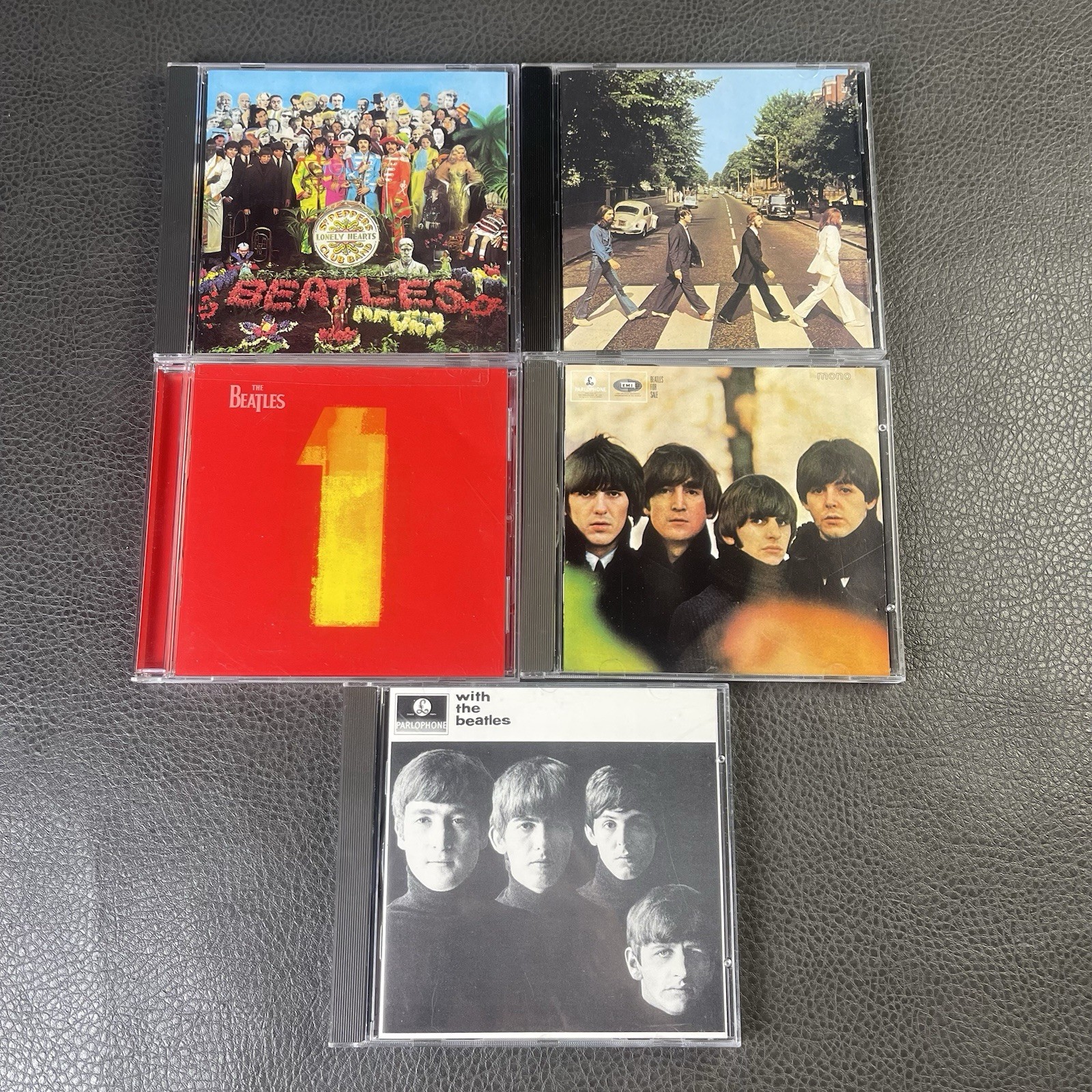 THE BEATLES Lot 5 CD – Sgt. Pepper, Abbey Road, With The Beatles All VG