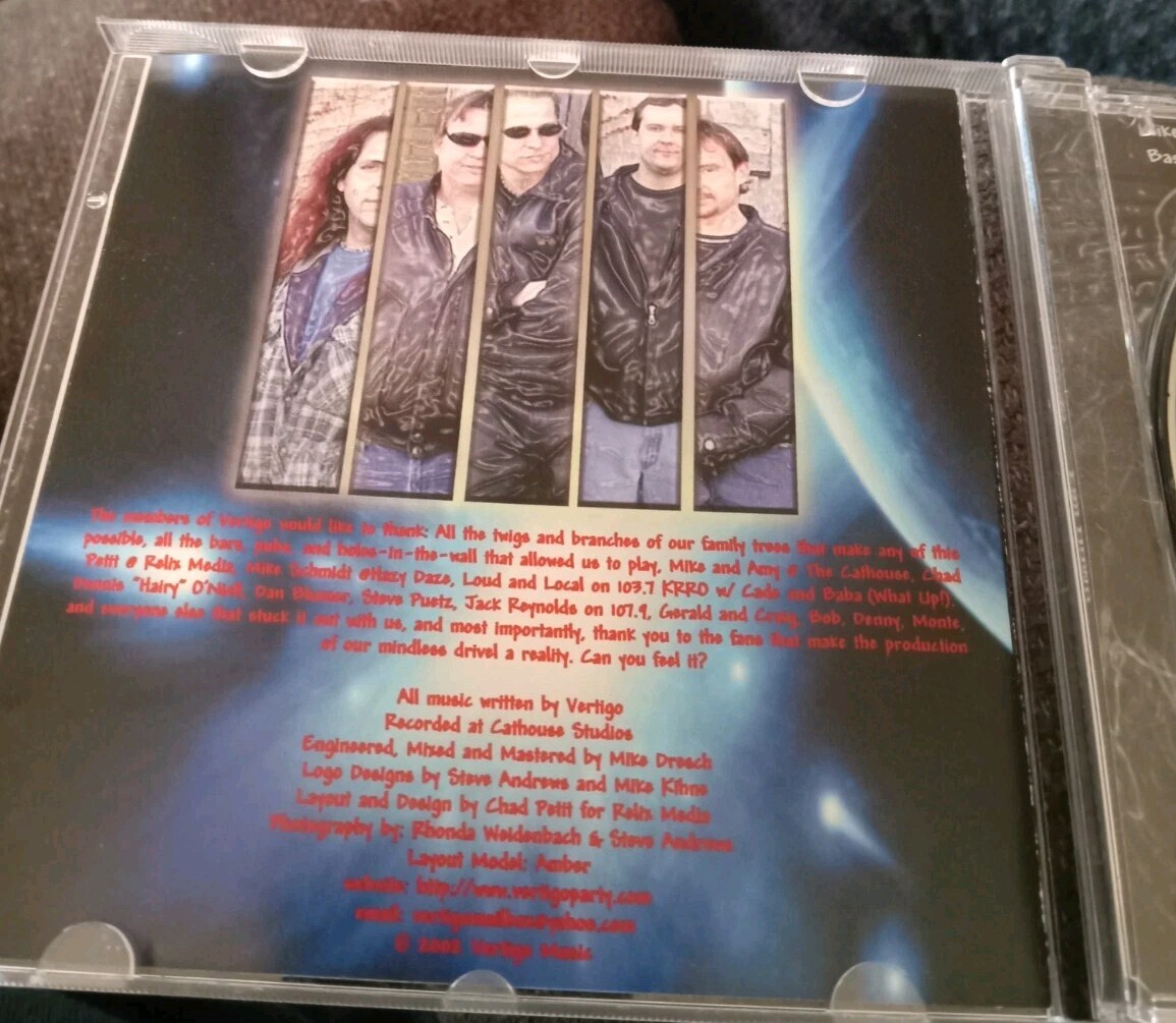 VERTIGO Fall Down CD RARE PRIVATE INDIE SD SOUTH DAKOTA BAR SLEEZE HARD ROCK