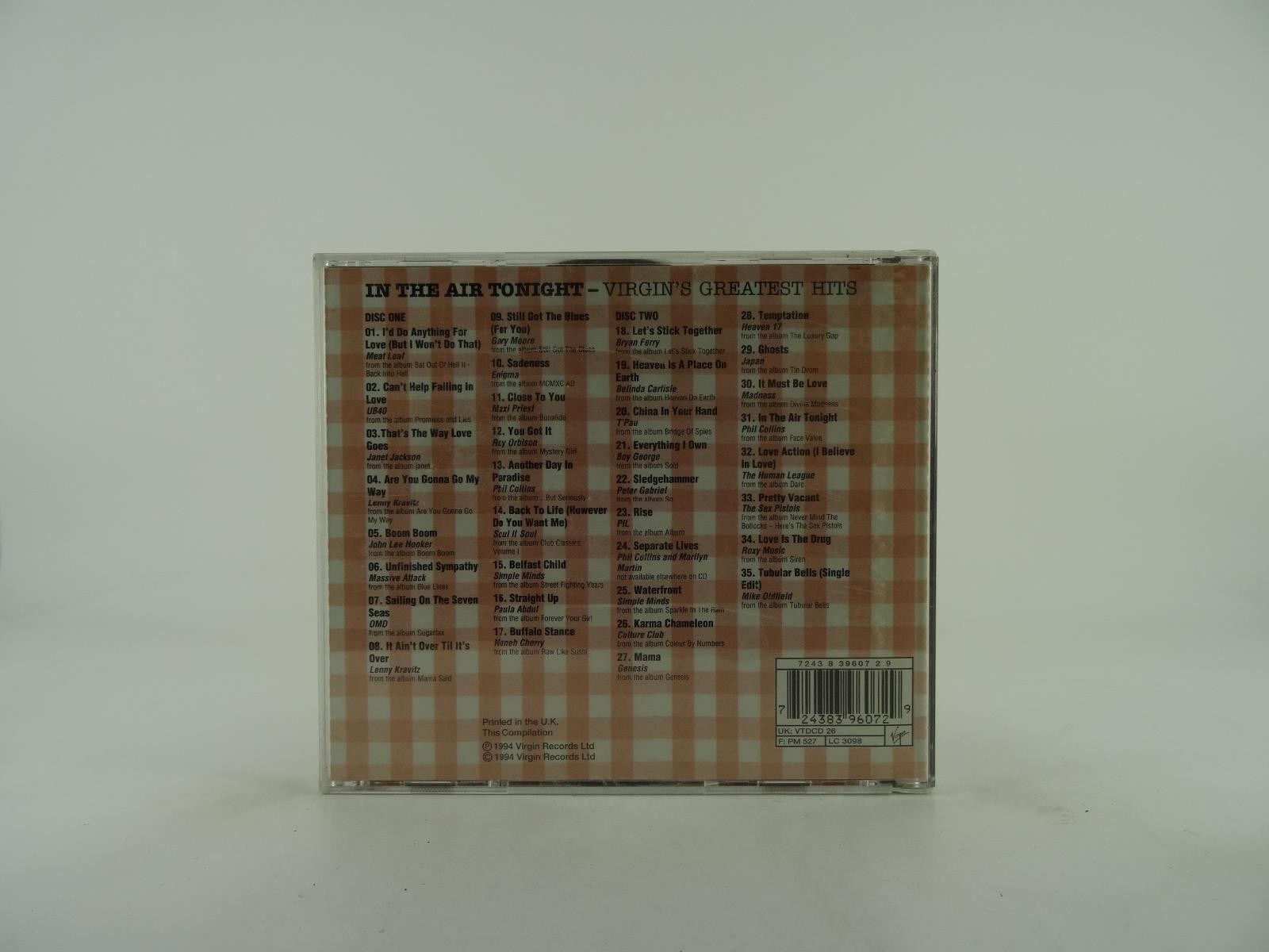 VARIOUS ARTISTS IN THE AIR TONIGHT (2xCD) (226) 20+ Track CD Album including Pic