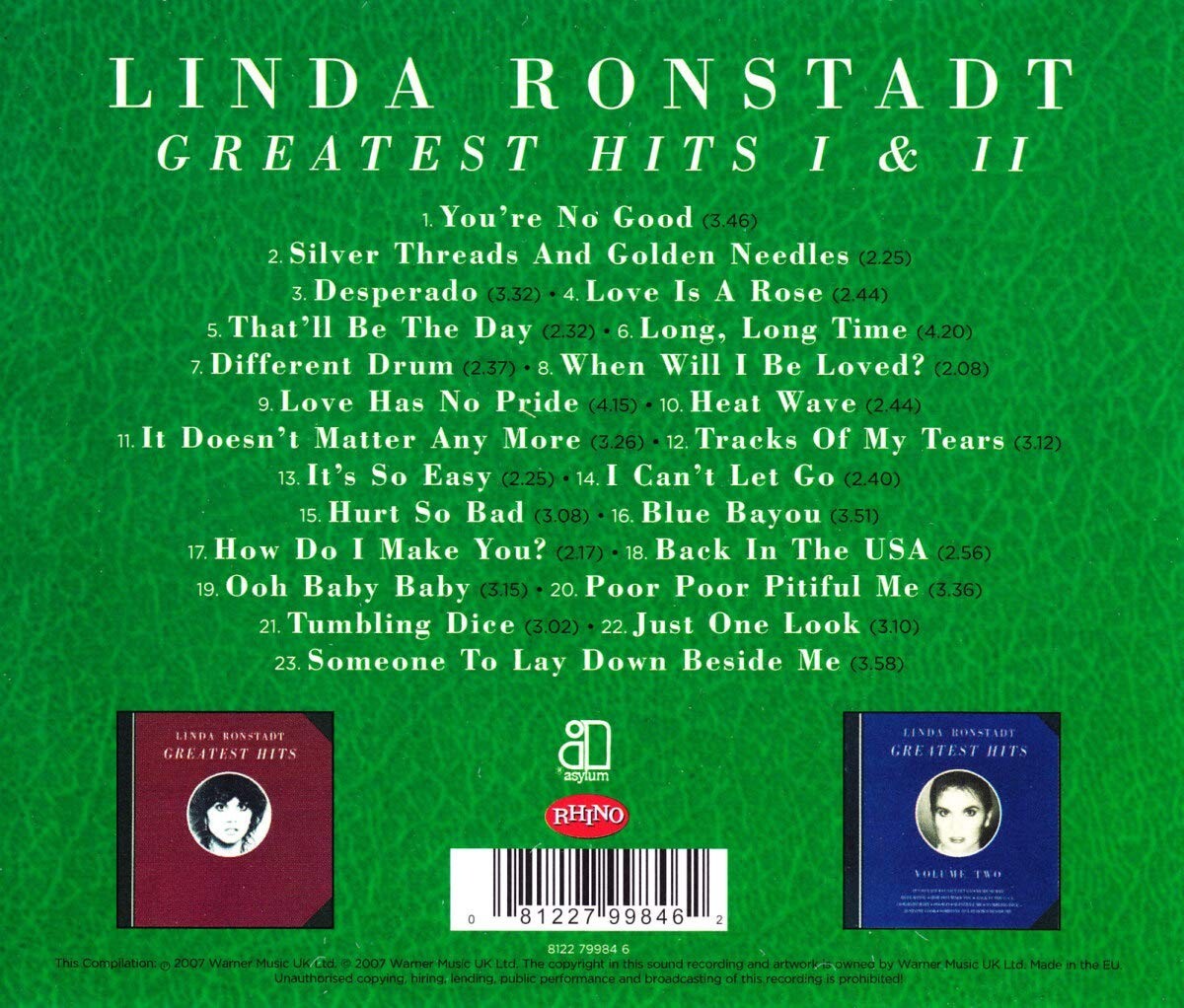 Linda Ronstadt – Greatest Hits 1 & 2 CD – Compilation Album – NEW