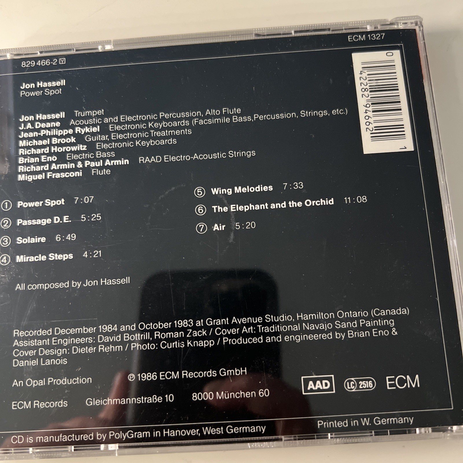 JON HASSELL Power Spot CD 1986 ECM West Germany Import Trumpet Lanois Brian Eno