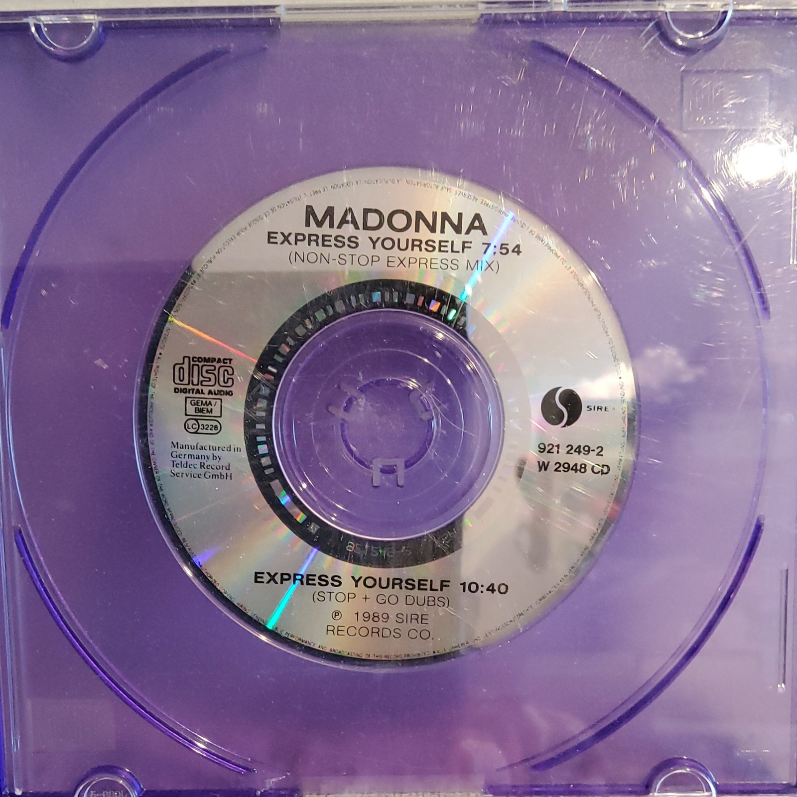 RARE Madonna – Express Yourself 1989 3″ CD Single
