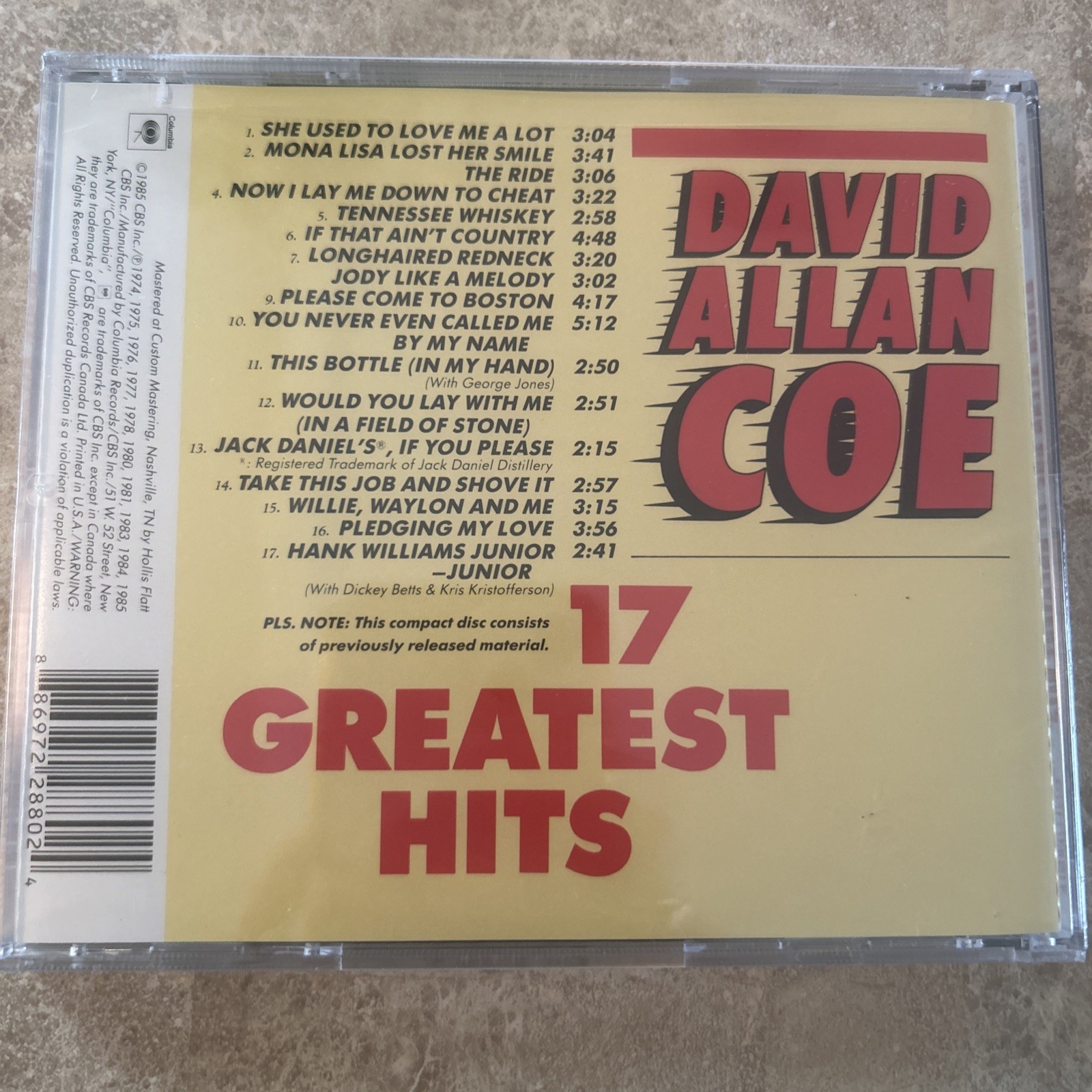David Allan Coe – 17 Greatest Hits CD