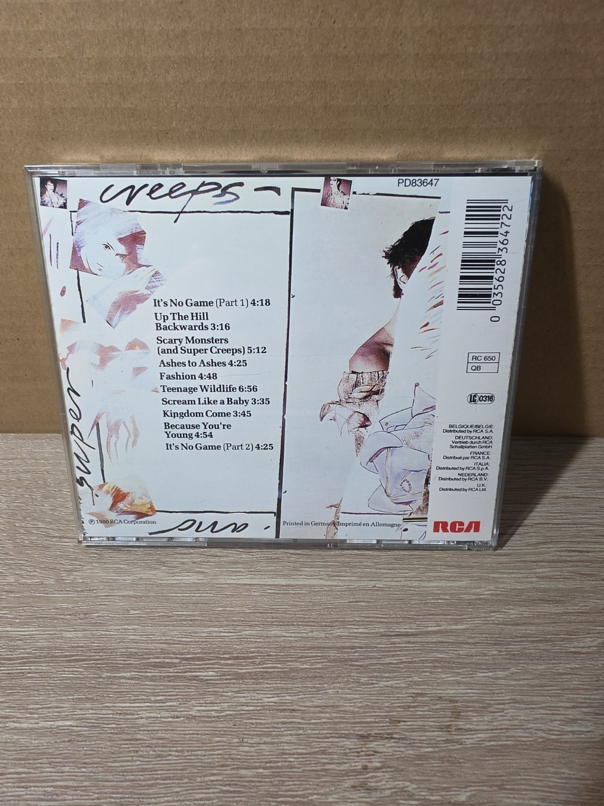 DAVID BOWIE Scary Monsters CD 1st issue on CD RCA 1984 Rare Rock Pop Electronic