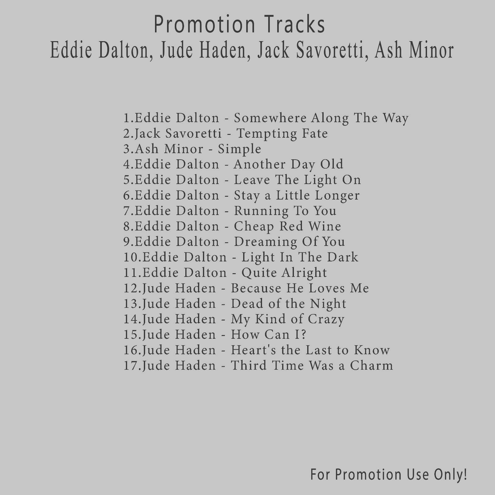 R&B/Soul.. White CD. Eddie, Jude, Jack,Ash