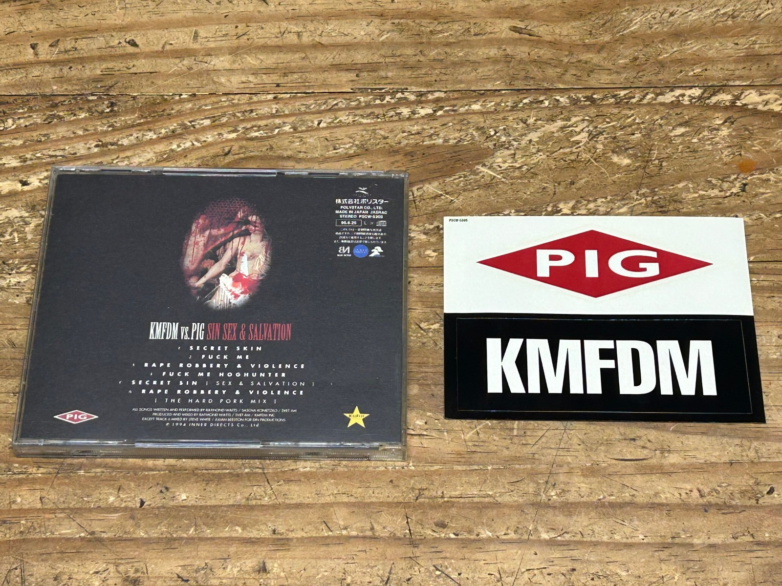 KMFDM Vs Pig – Sin Sex & Salvation CD. Rare! 1995 Japan with sticker on Polystar