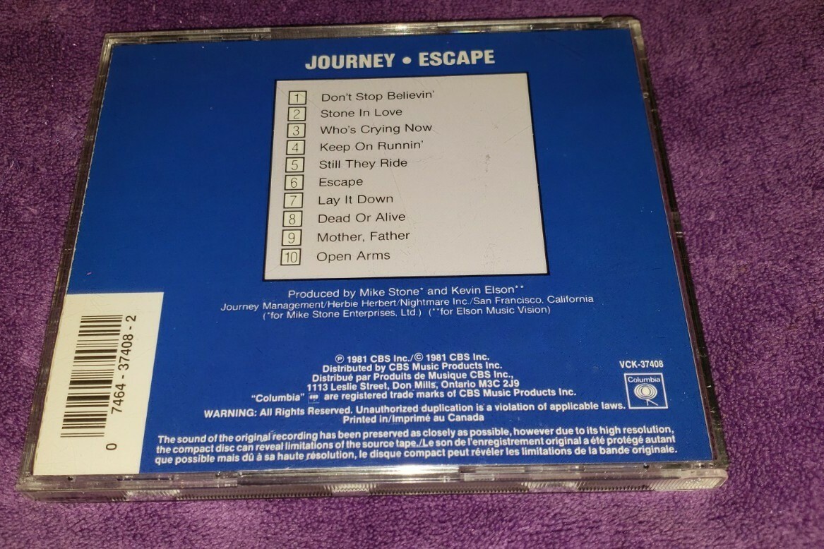JOURNEY cd ESCAPE steve perry neal schon VCK-37408 canada