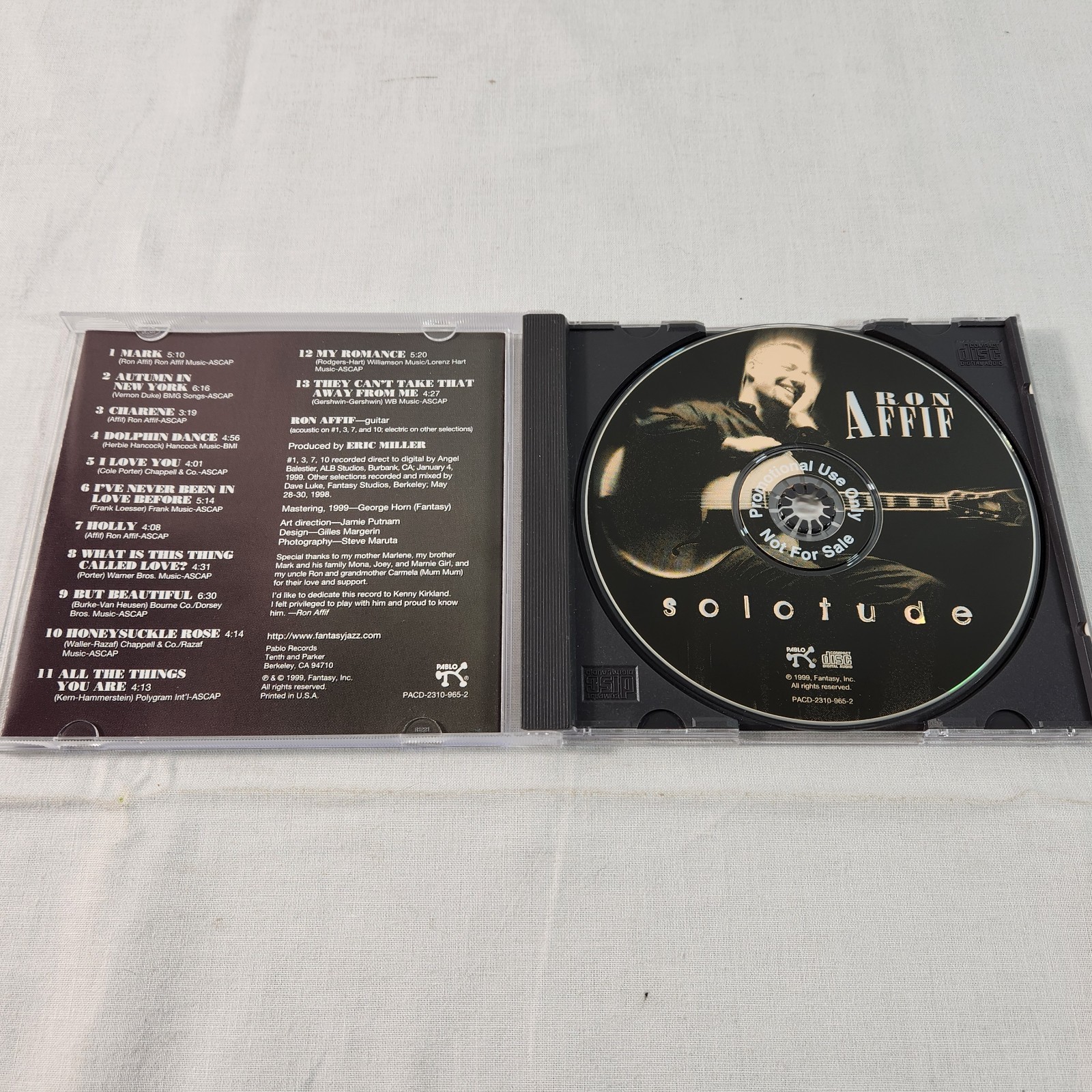 Ron Affif Solotude (1999 Pablo Records) Acoustic / Electric Guitar Jazz FREEShp