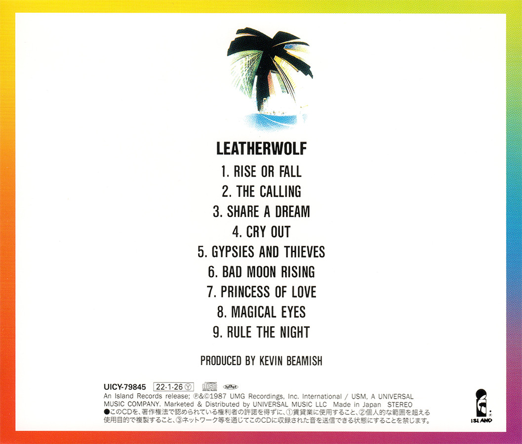 Leatherwolf ~ Leatherwolf (1987) OBI CD 2022 Island / Universal Japan •• NEW ••