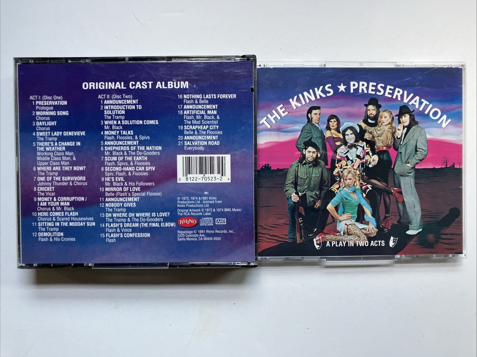 Preservation: Acts 1 & 2 by The Kinks (CD, Jul-1991, 2 Discs, Rhino – Like New!