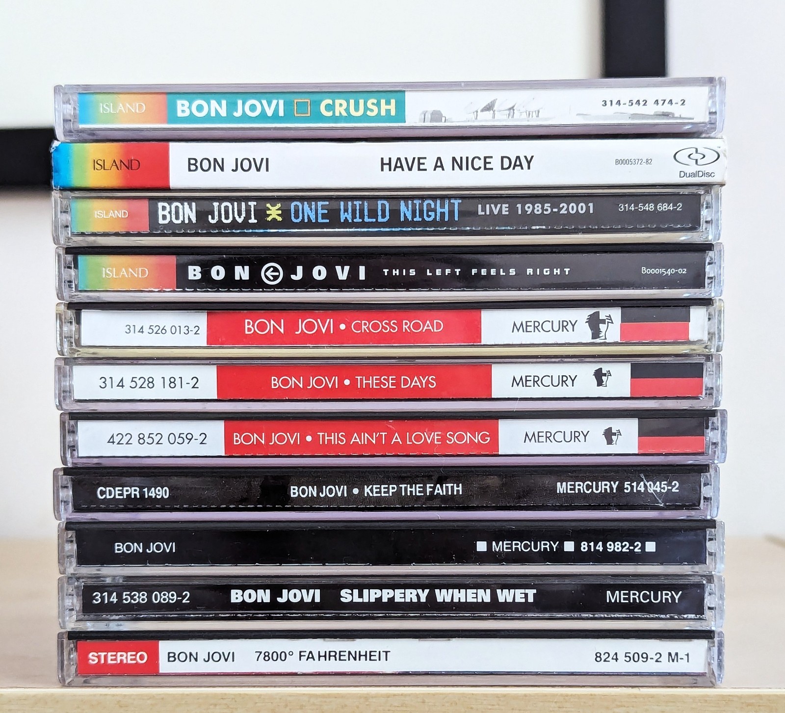 Huge Bon Jovi CD lot Slippery When Wet Keep the Faith Cross Road Crush