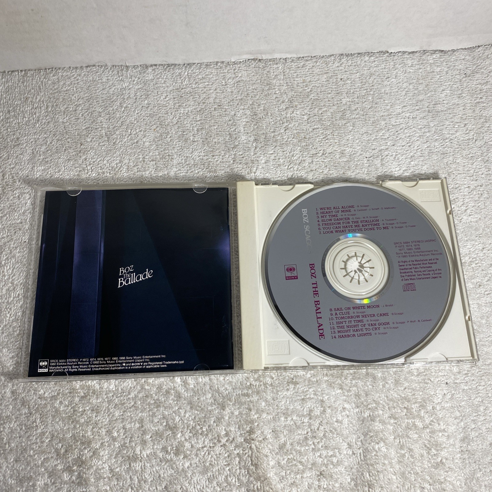 Boz the Ballade by Boz Scaggs (CD, 1992 Sony Japan, SRCS-5684) US Seller VG+