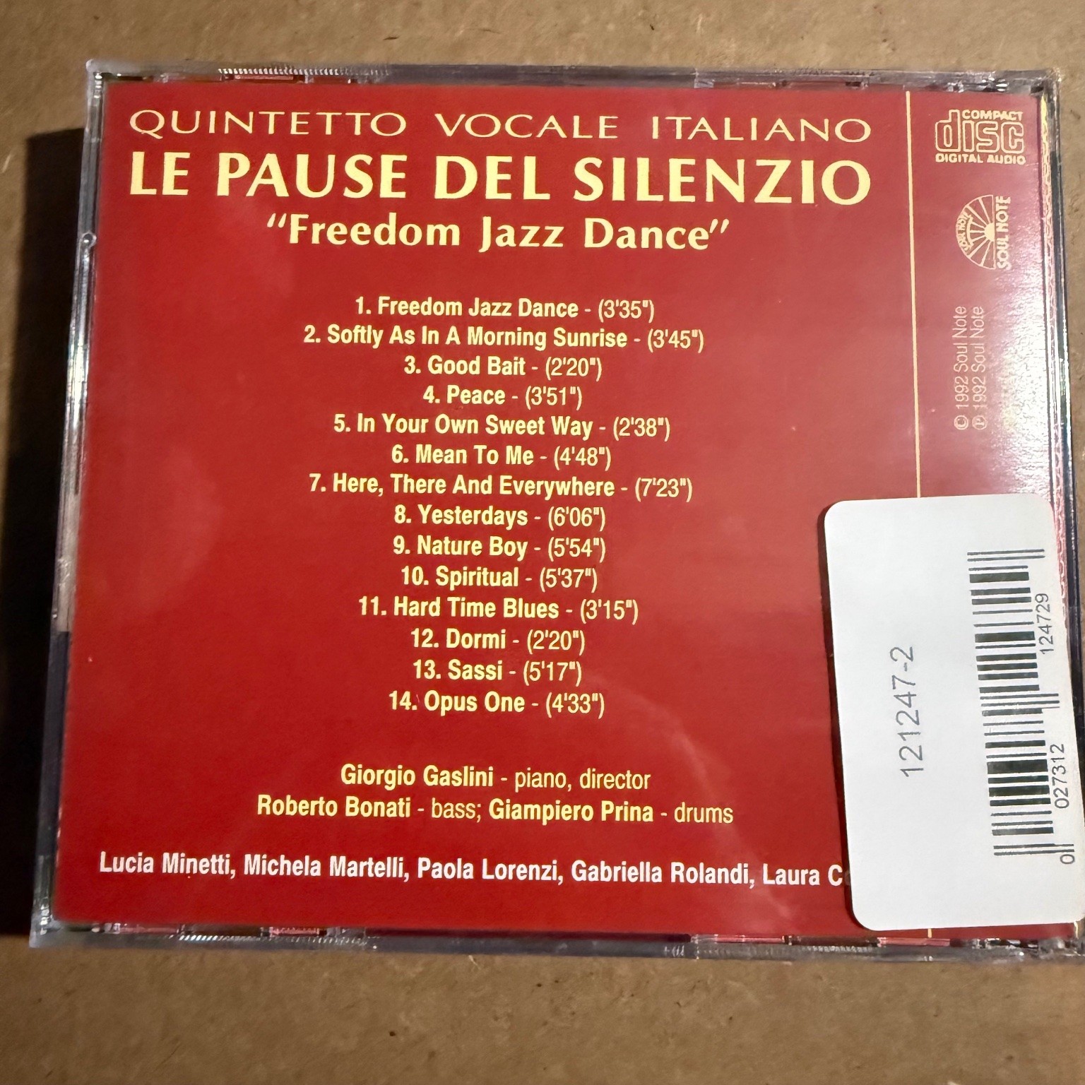 Quintetto Vocale Italiano – Le Pause Del Silenzio CD 1992 Jazz Soul Note