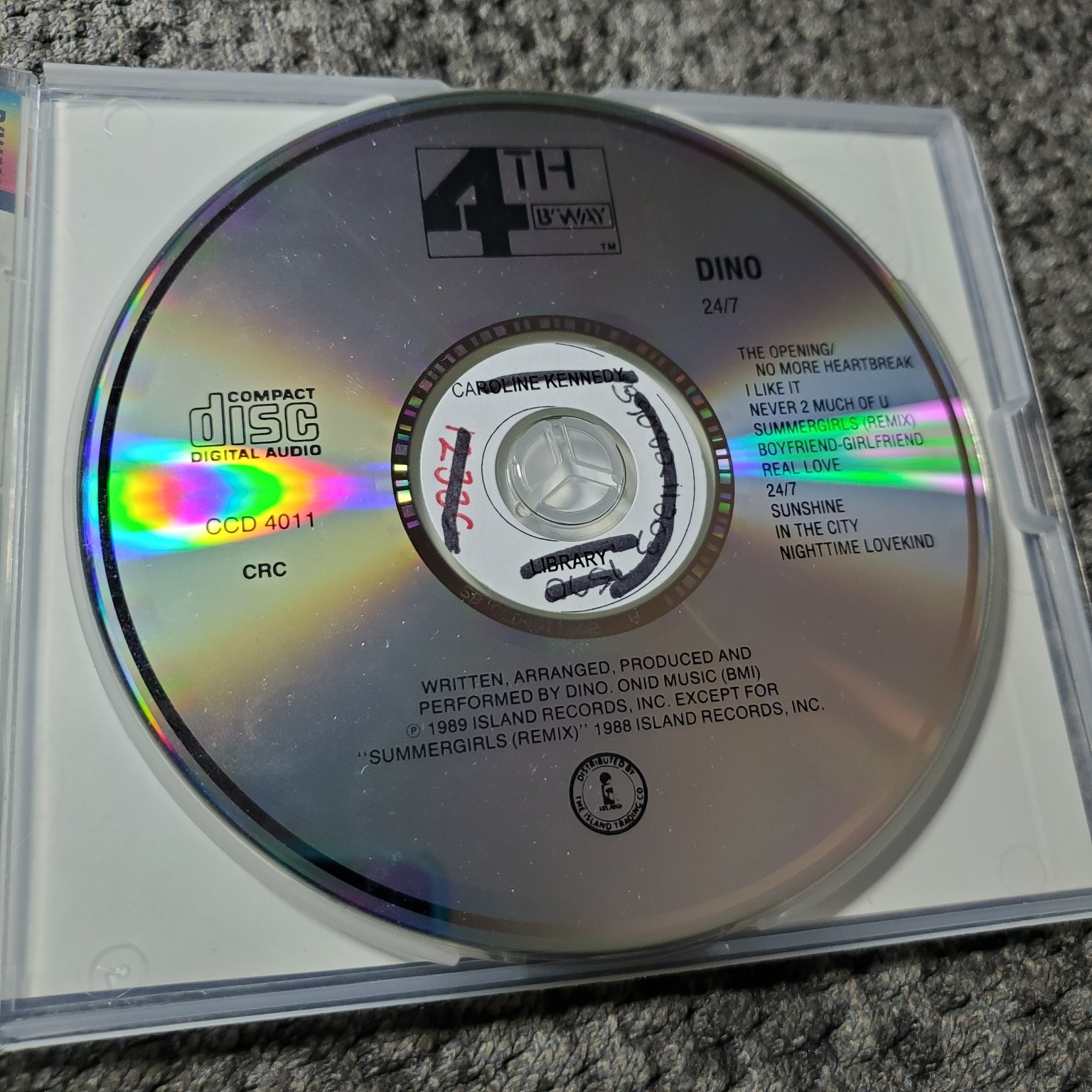 Dino – 24/7 CD 1989 Pop Dance R&B 4th & B’way Club Edition