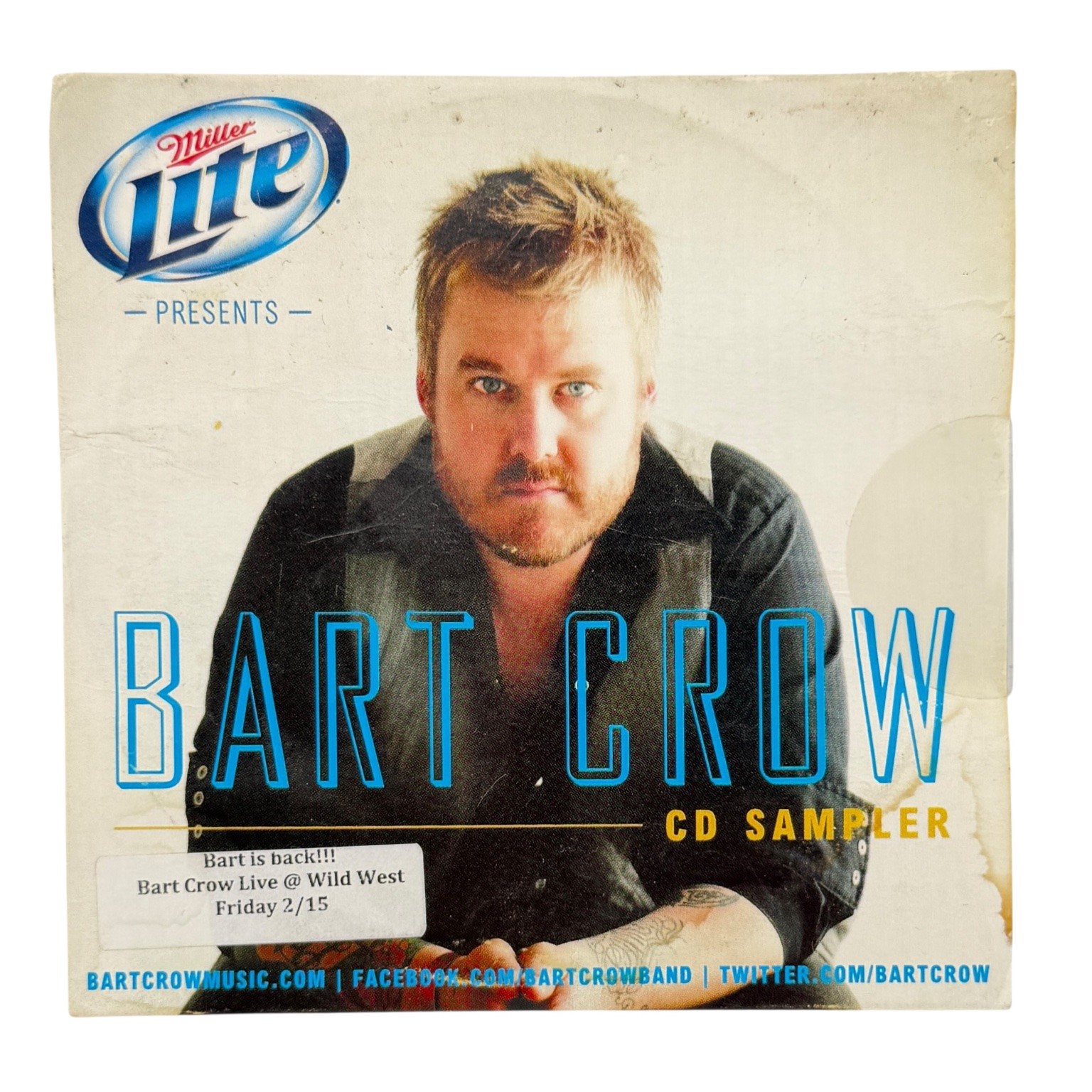 Bart Crow – Factory Sealed CD Sampler PROMO 2012 Country Smith Music Group