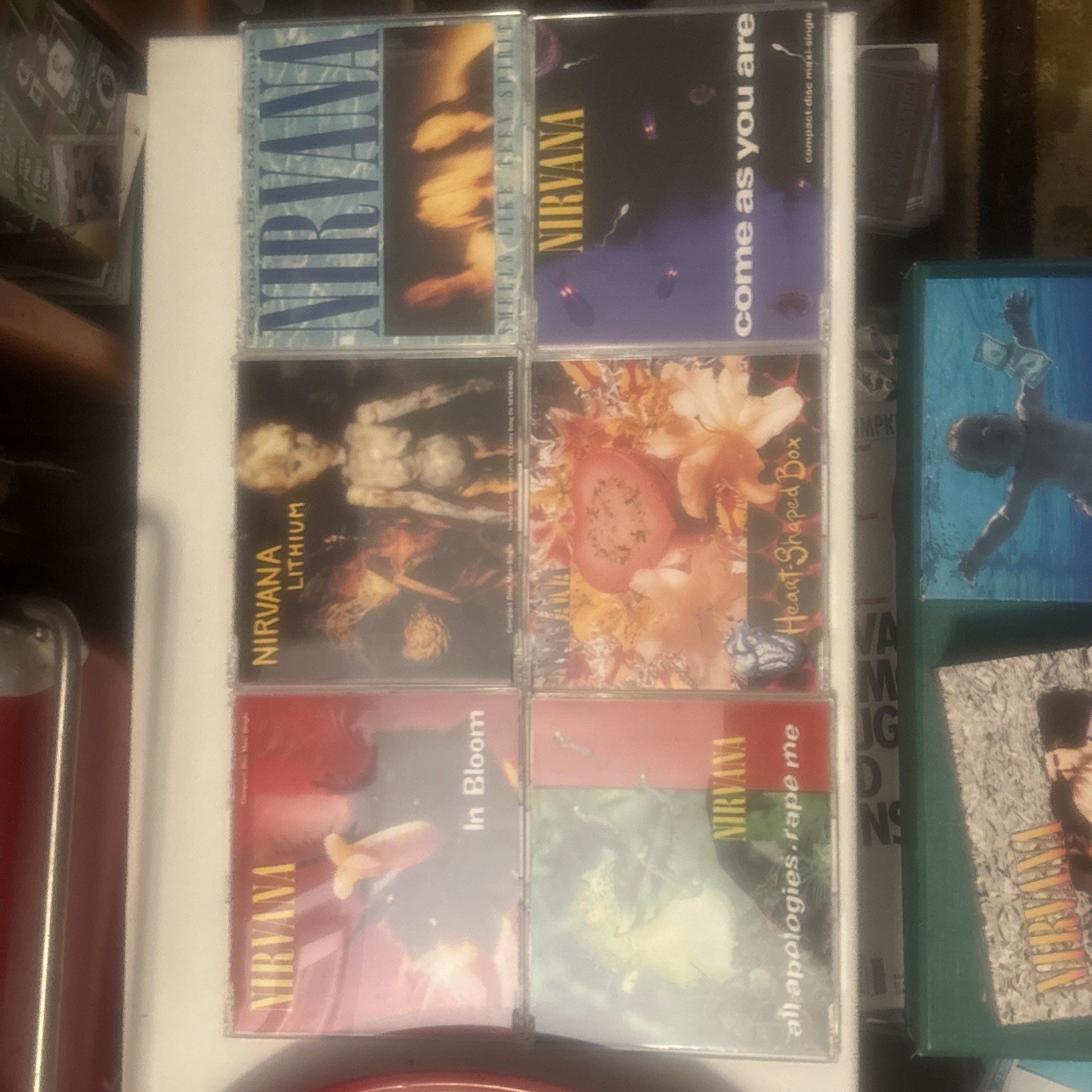 Nirvana Singles 6 CD Box Set Non-LP Tracks from Nevermind and In Utero -Mint