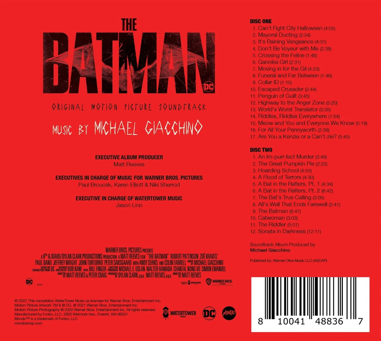 The Batman Original Motion Picture Soundtrack – Audio CD – Michael Giacchino