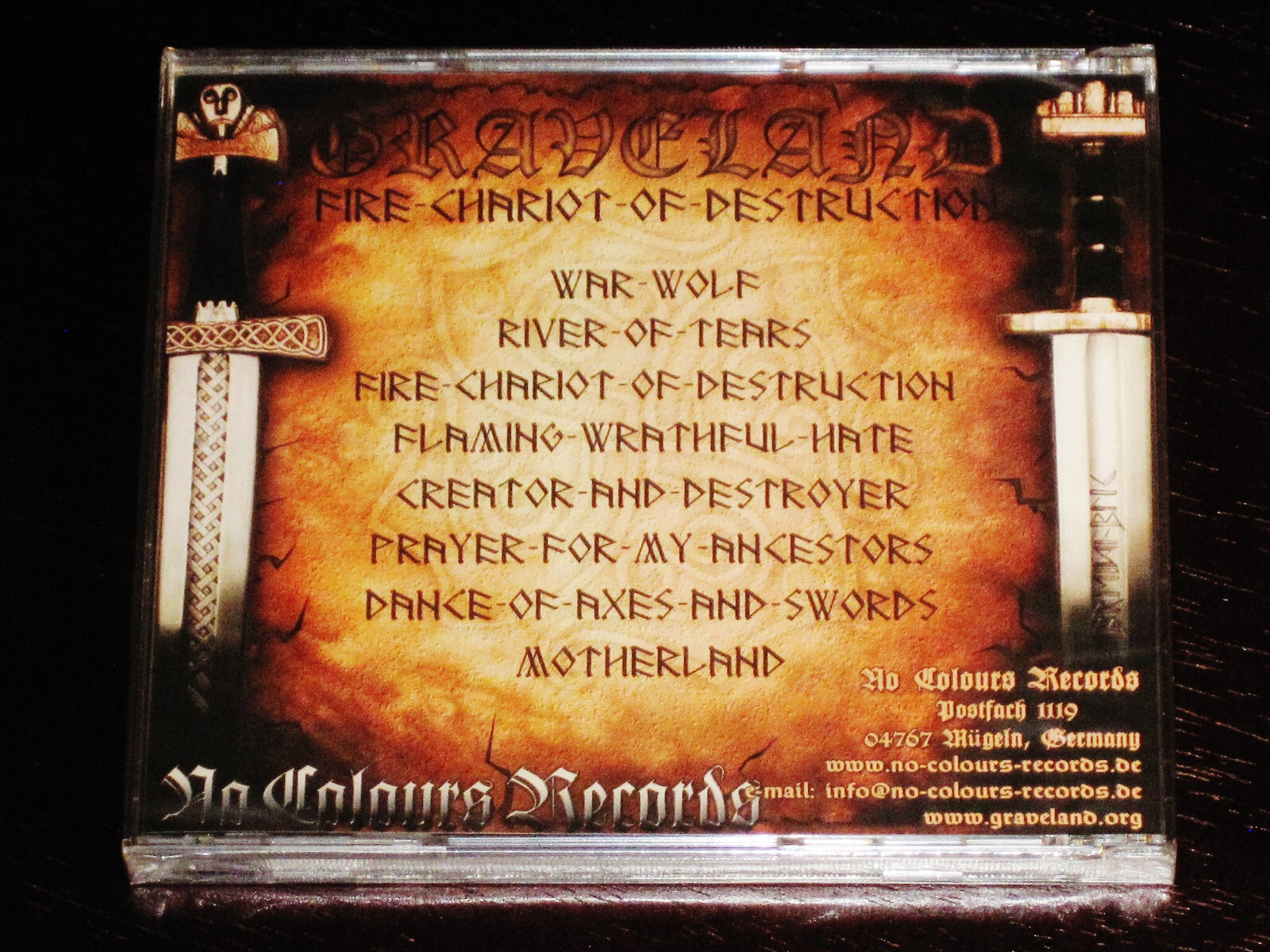 Graveland: Fire Chariot Of Destruction CD 2014 No Colours Germany NC 100 NEW