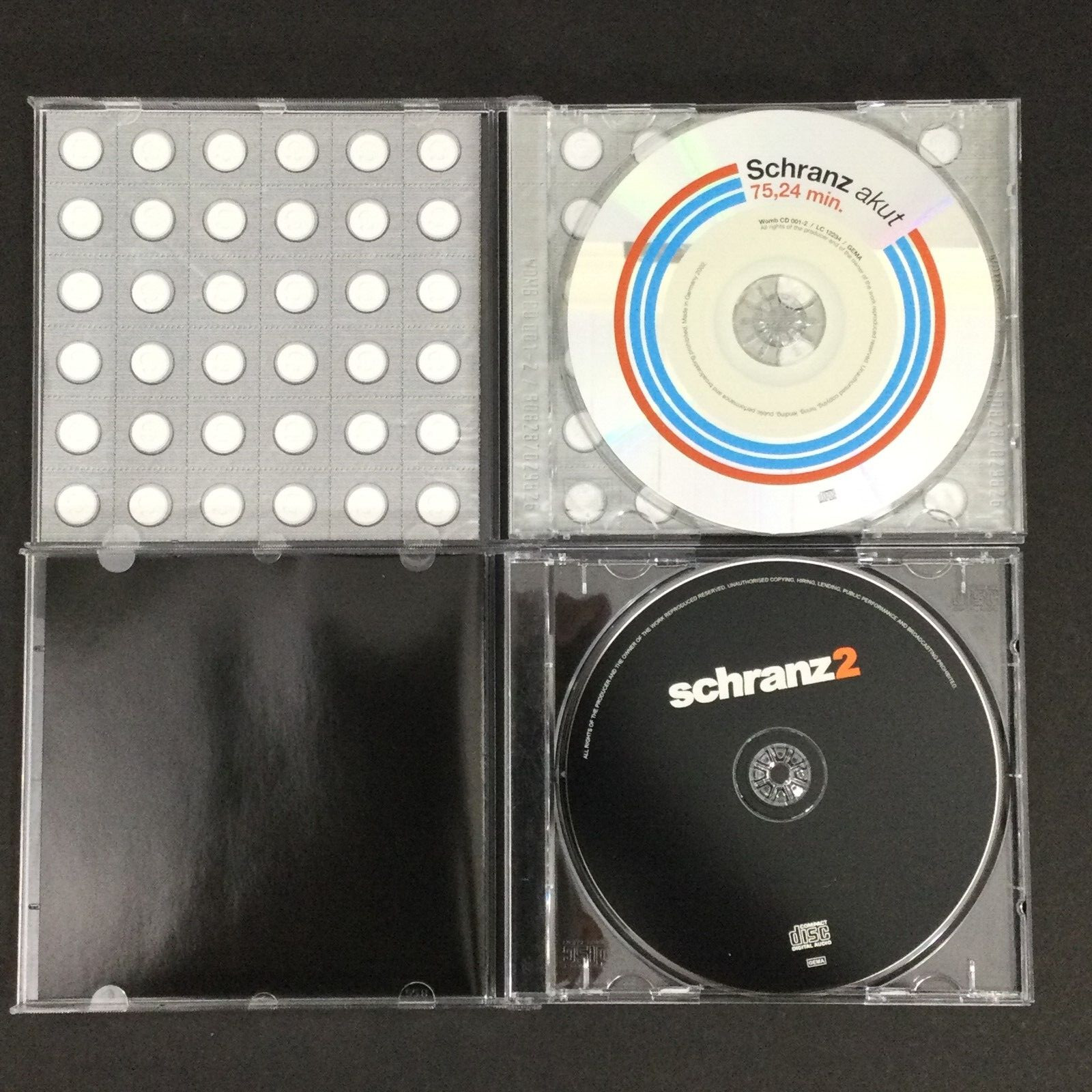 RARE! Schranz Akut 75,24 min AND Schranz2 – CD Import NM