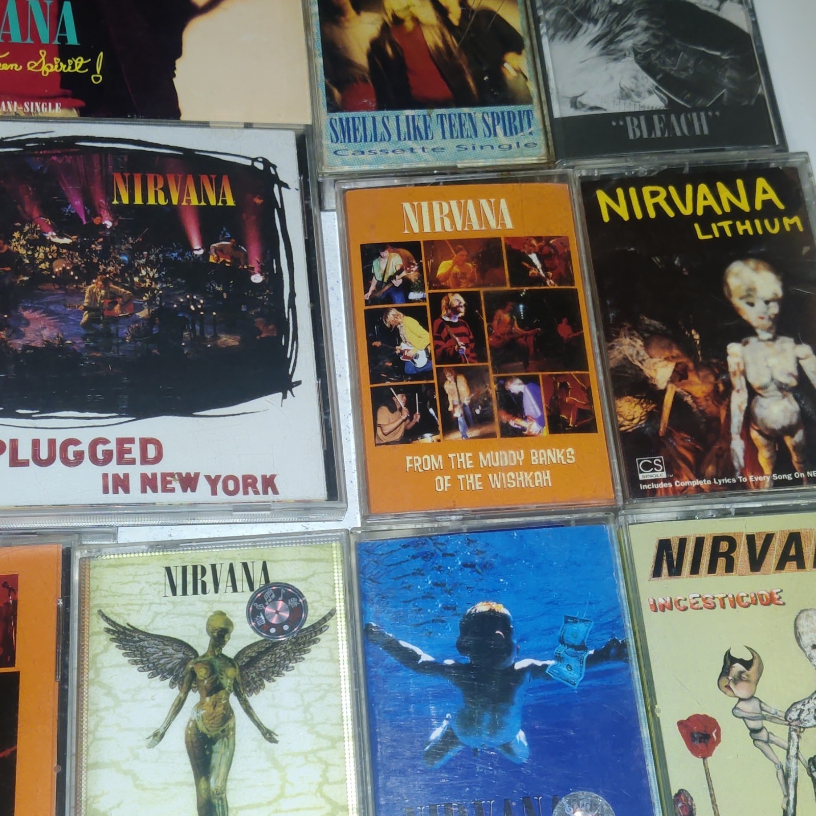 Nirvana Autograph And Discography. CDs And Cassettes Promo Copy Hormoaning